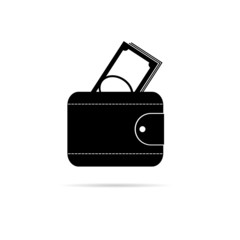 wallet black and white vector silhouette