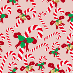 christmas red and white sweets stick seamless pattern eps10
