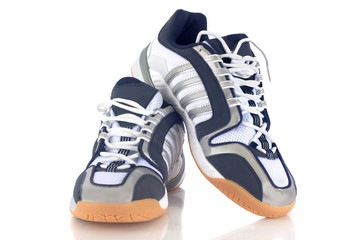 New sneakers on the white background
