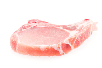 Raw pork meat isolated on white