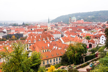 Fototapeta na wymiar Prague roof tops, Czech Republic