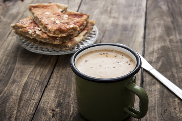Homemade bread and coffee