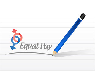 equal pay message sign illustration