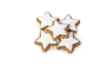 Star shaped cinnamon biscuits