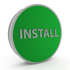 Installation circular icon on white background