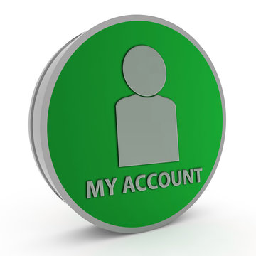 My account circular icon on white background