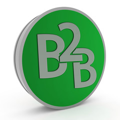 B2B circular icon on white background