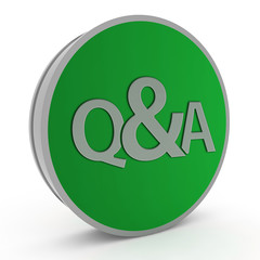 Q&A  circular icon on white background