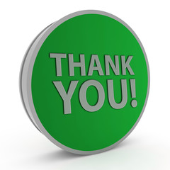 Thank you circular icon on white background