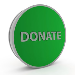 Donate circular icon on white background