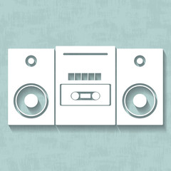 Fototapeta premium Vector white tape recorder