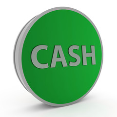 Cash circular icon on white background