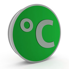 Celsius circular icon on white background