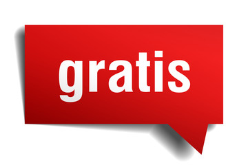 gratis red 3d realistic paper speech bubble