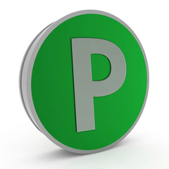 Parking circular icon on white background