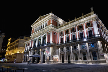 Fototapeta na wymiar Austria, Vienna, concert hall, night view