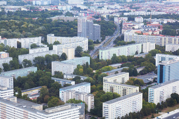  top view on residential quarters of Berlin