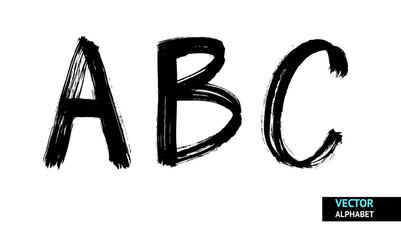 Vector brush line alphabet. Hand drawn alphabet