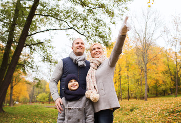 Fototapeta premium happy family in autumn park