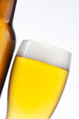 Beer in glass and bottle
