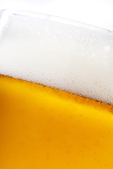 Beer bubbles in the high magnification and close-up