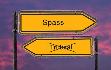 Strassenschild 22 - Spass
