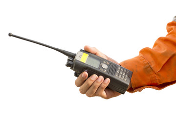 isolated on white background.Portable walkie-talkie