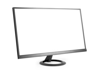 Computer monitor isolated on white - obrazy, fototapety, plakaty