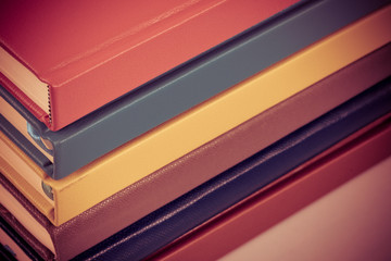 close up on stack of book