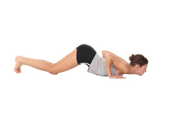 Fototapeta premium Young woman training yoga