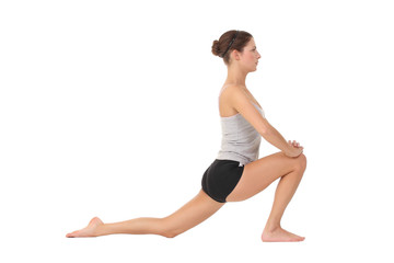 Young woman training yoga