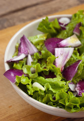 Simple salad on the table