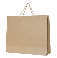 brown paper bag isolated on white with clipping path