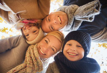 happy family in autumn park