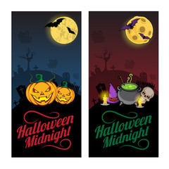 Halloween banners or flyers concept.