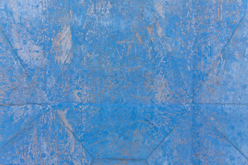 blue painted concrete walls shabby