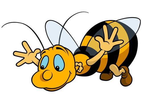 Flying Bumblebee - Cartoon Illustration