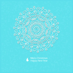 Lacy vector paper Christmas circular elements