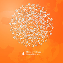 Lacy vector paper Christmas circular elements