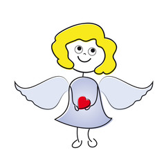 Süßes Engelchen mit Herz