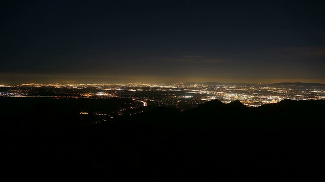Los Angeles Mountain View Dusk to Night Time Lapse