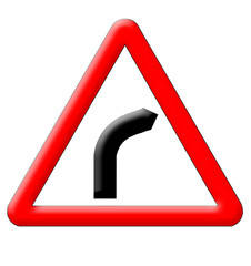 Dangerous turn sign