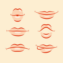 Lips emotions set