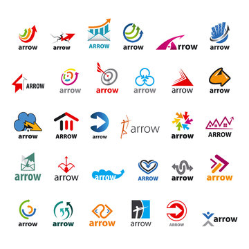 large set of vector logos arrow