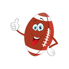 Cartoon American football pointing