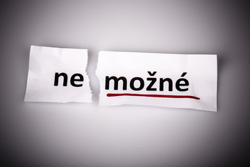 The word impossible changed to possible in czech