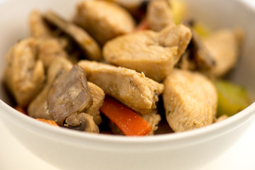 Healthy chicken stir-fry with vegetables