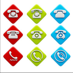 Contact Icons isolated on white