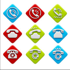 Contact Icons isolated on white