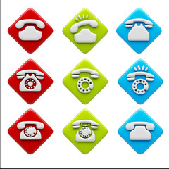 Contact Icons isolated on white